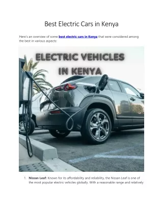 Best Electric Cars in Kenya.docx