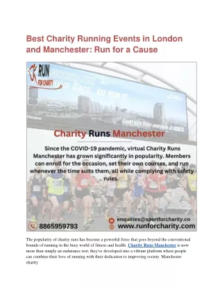 best charity running events in london and manchester run for a cause