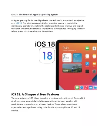 iOS 18 - The Future of Apple’s Operating System