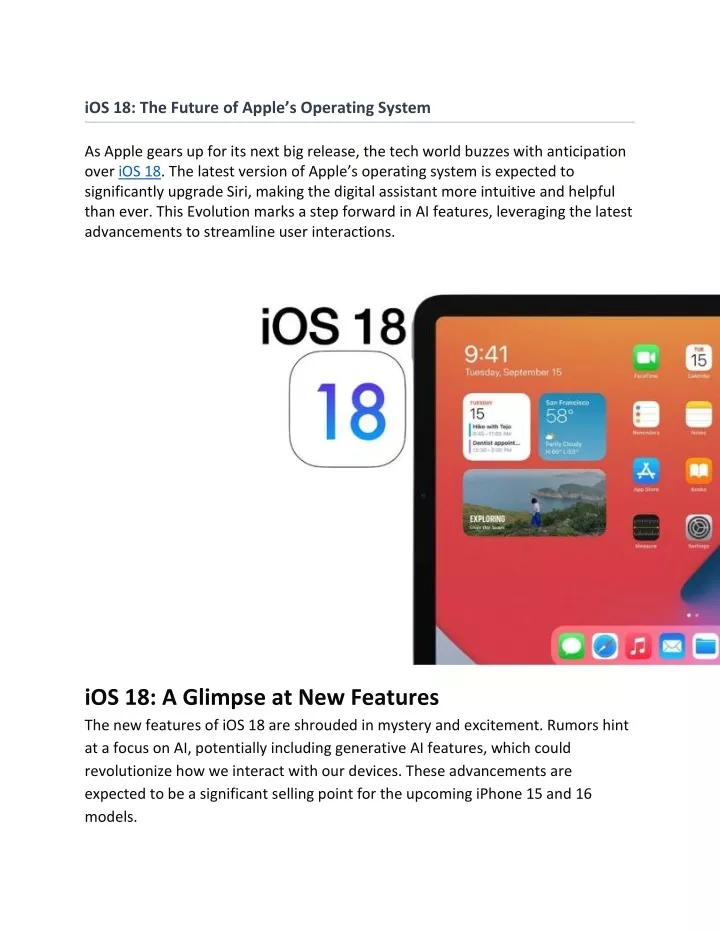 ios 18 the future of apple s operating system