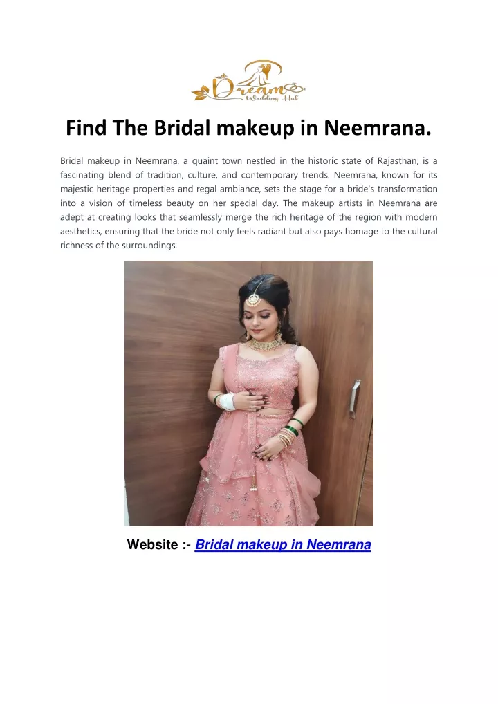 find the bridal makeup in neemrana