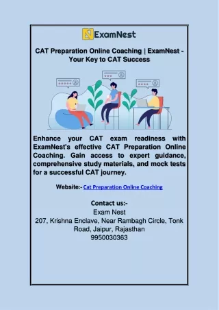 Cat Online Test Preparation | ExamNest - Your Path to CAT Exam Success