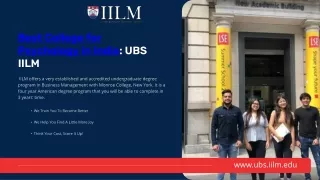 Best College for Psychology in India: UBS IILM