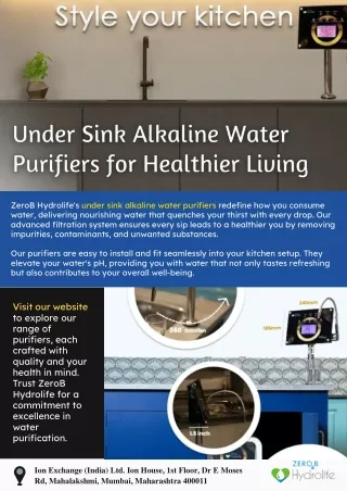 Under Sink Alkaline Water Purifiers for Healthier Living