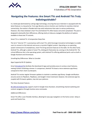 Navigating the Features: Are Smart TVs and Android TVs Truly Indistinguishable?
