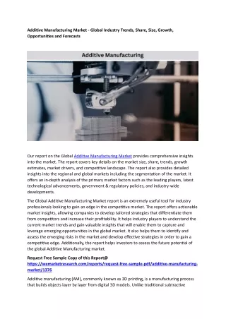 additive manufacturing market global industry