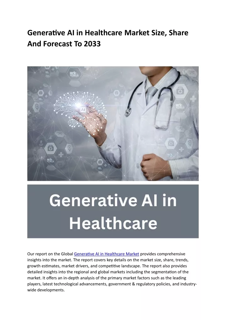 generative ai in healthcare market size share