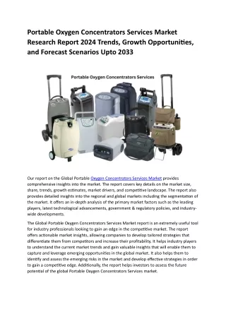 portable oxygen concentrators services market