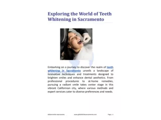 Exploring the World of Teeth Whitening in Sacramento