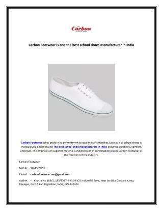 Carbon Footwear is one the best school shoes Manufacturer in India