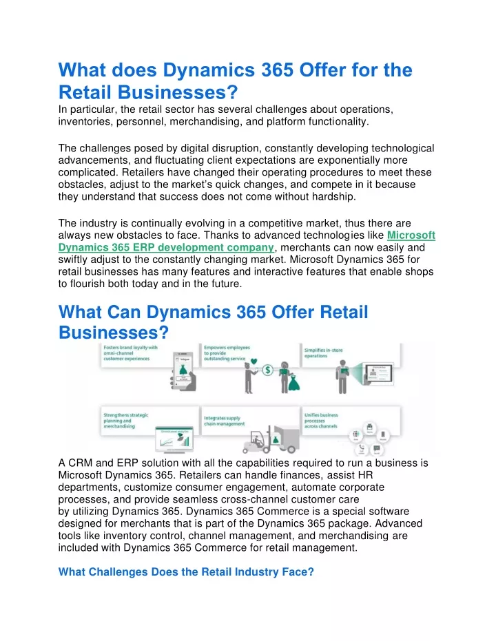 what does dynamics 365 offer for the retail