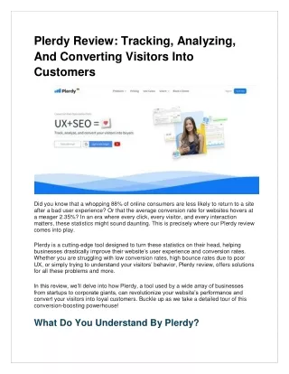 Plerdy Review Tracking Analyzing And Converting Visitors Into Customers