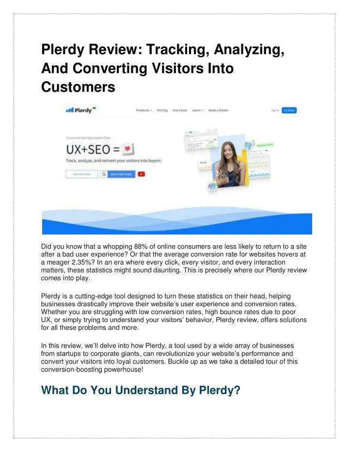 plerdy review tracking analyzing and converting