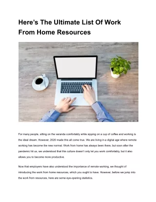Here’s The Ultimate List Of Work From Home Resources