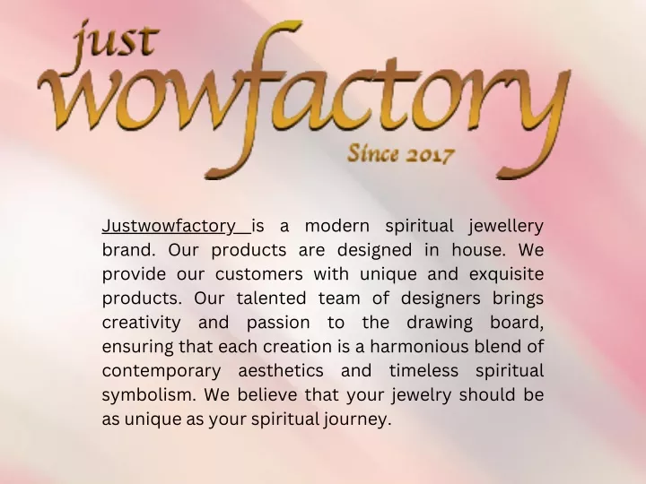 justwowfactory is a modern spiritual jewellery
