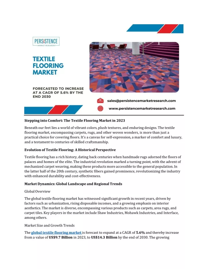 stepping into comfort the textile flooring market