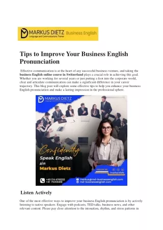 Tips to Improve Your Business English Pronunciation