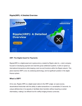 Ripple(XRP)_ A Detailed Overview
