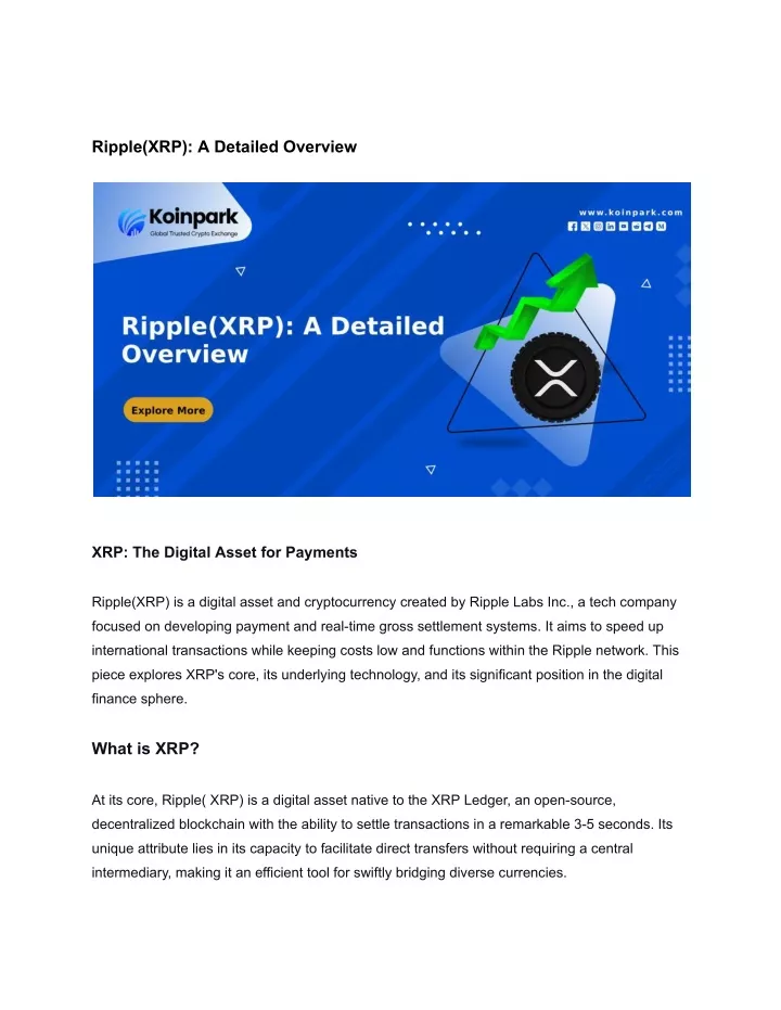 ripple xrp a detailed overview