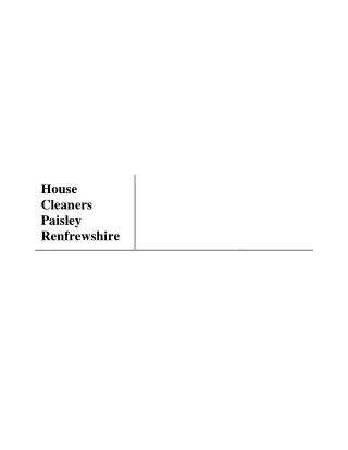 House cleaners Paisley renfrewshire