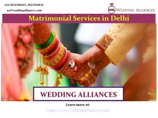An Analysis of Matrimonial Services in Delhi