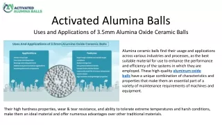 Uses and Applications of 3.5mm Alumina Oxide Ceramic Balls