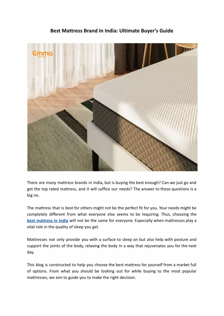 best mattress brand in india ultimate buyer