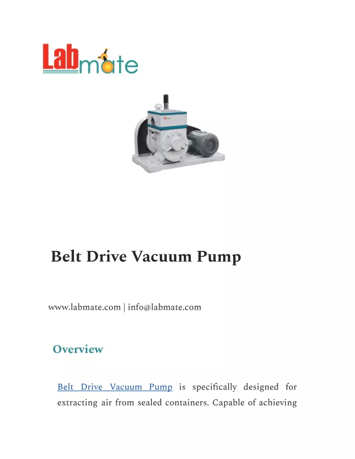 belt drive vacuum pump