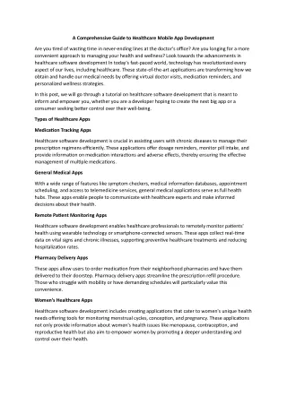 a comprehensive guide to healthcare mobile