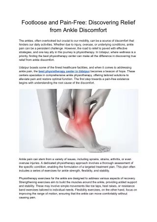 Footloose and Pain-Free_ Discovering Relief from Ankle Discomfort