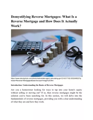 What Is A Reverse Mortgage And How Does It Work