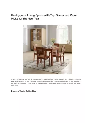 Modify your Living Space with Top Sheesham Wood Picks for the New Year