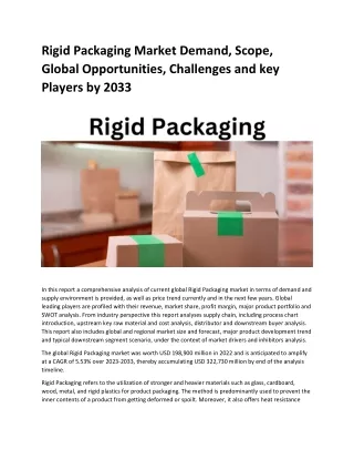 rigid packaging market demand scope global