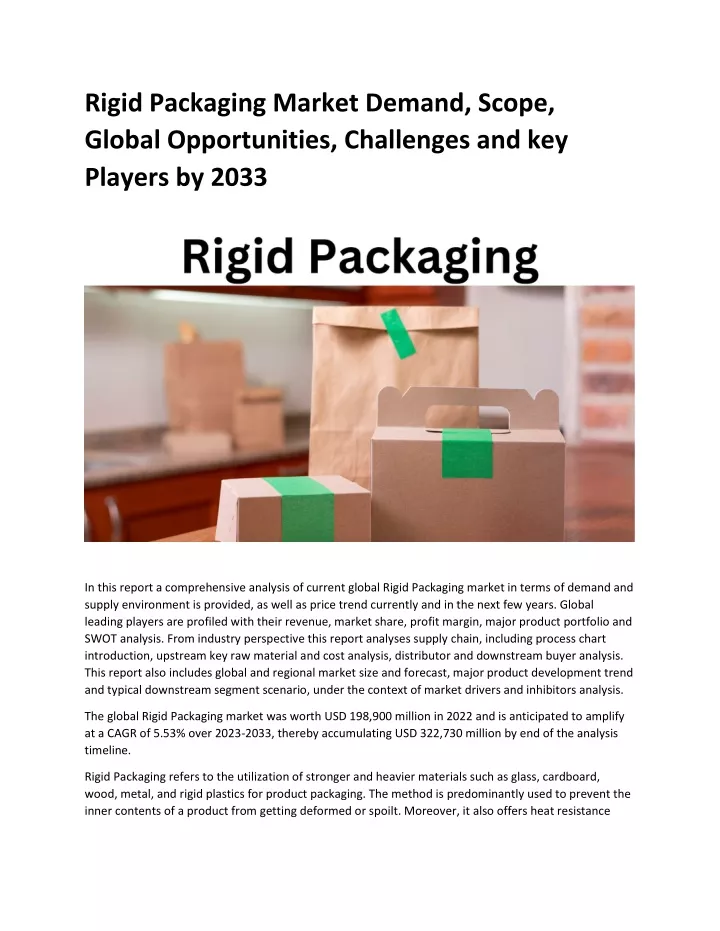 rigid packaging market demand scope global