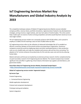 iot engineering services market key manufacturers