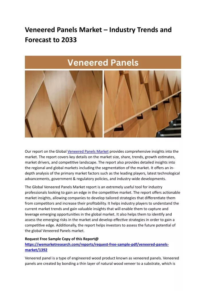 veneered panels market industry trends