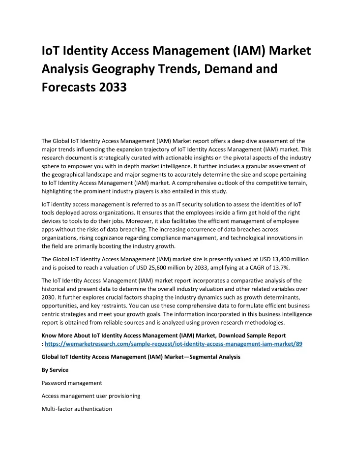 iot identity access management iam market