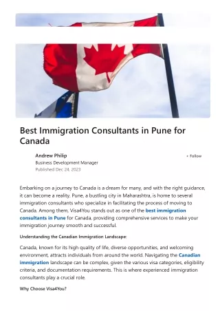 Best Immigration Consultants in Pune for Canada