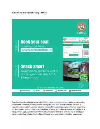 Tsrtc Online Bus Ticket Booking _ TSRTC