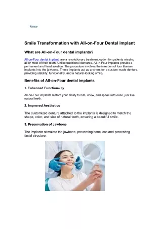 Smile Transformation with All-on-Four Dental implant