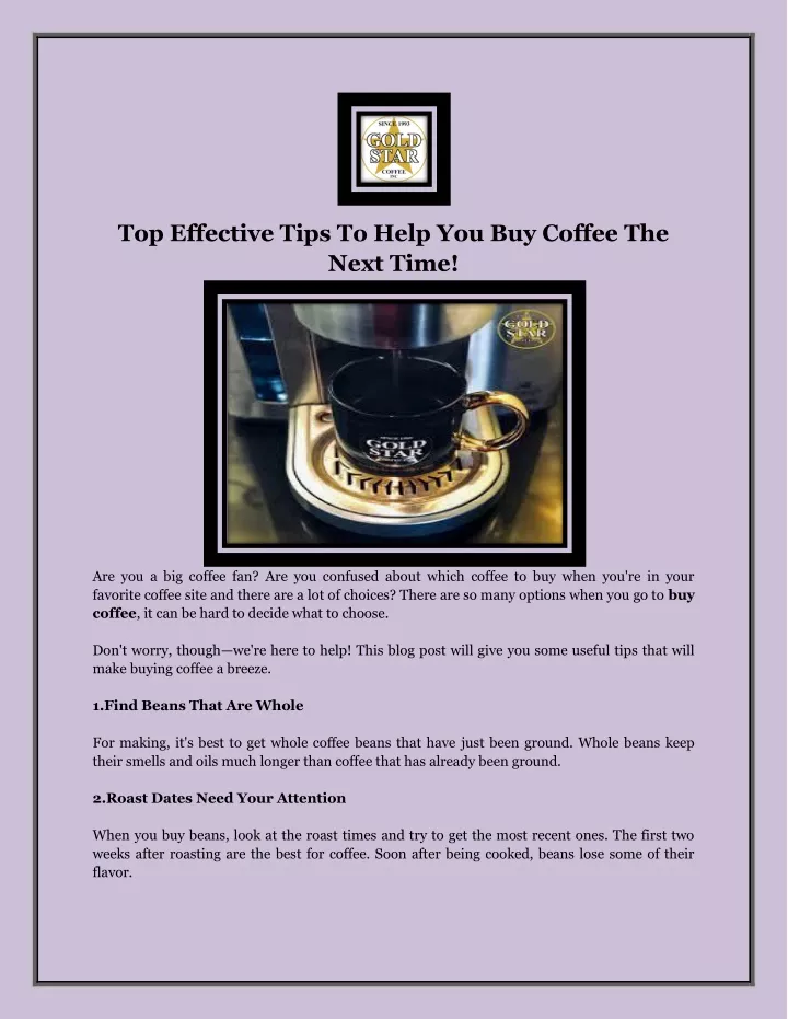 top effective tips to help you buy coffee