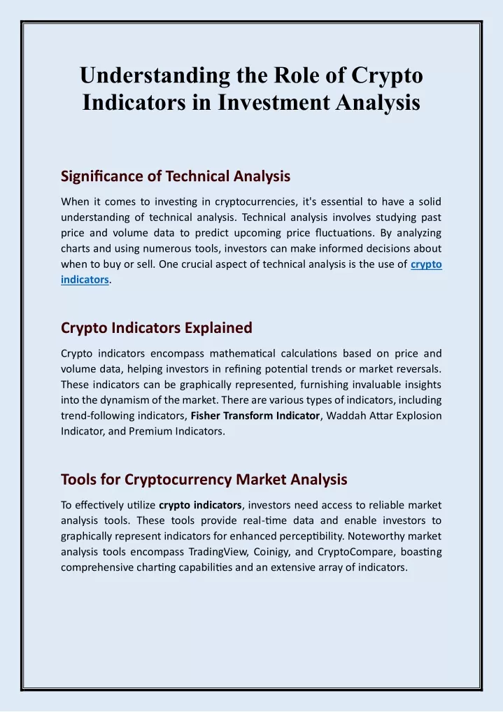 understanding the role of crypto indicators