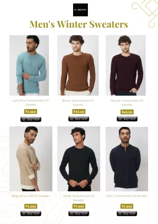 Buy Mens Winter Sweaters Online - Mufti Jeans