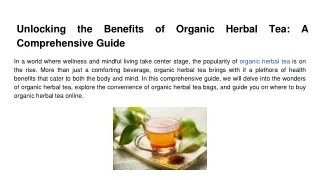 Unlocking the Benefits of Organic Herbal Tea_ A Comprehensive Guide