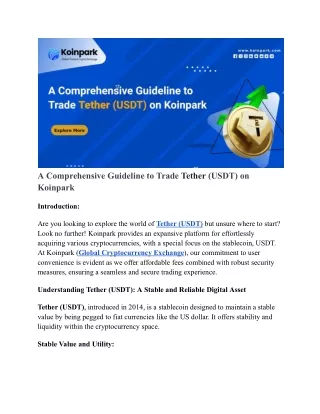 a comprehensive guideline to trade tether usdt