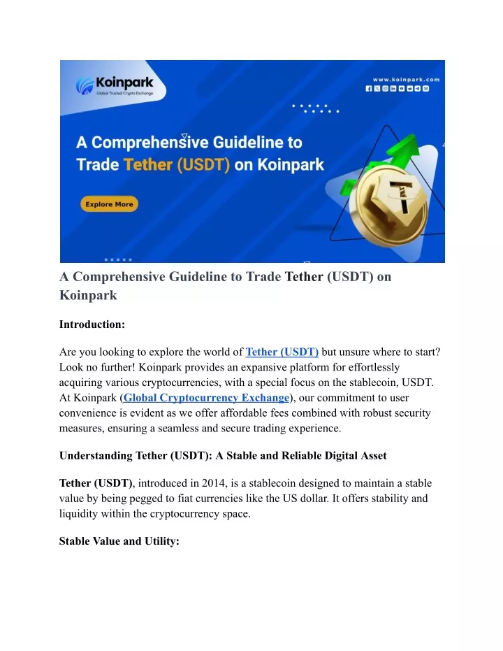 a comprehensive guideline to trade tether usdt