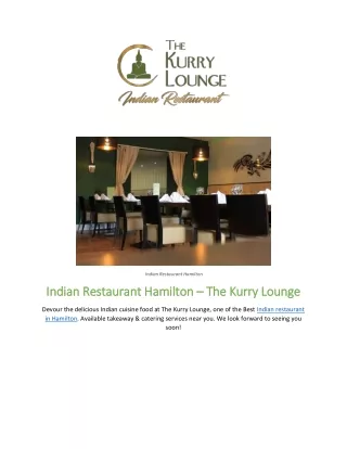 Indian Restaurant Hamilton