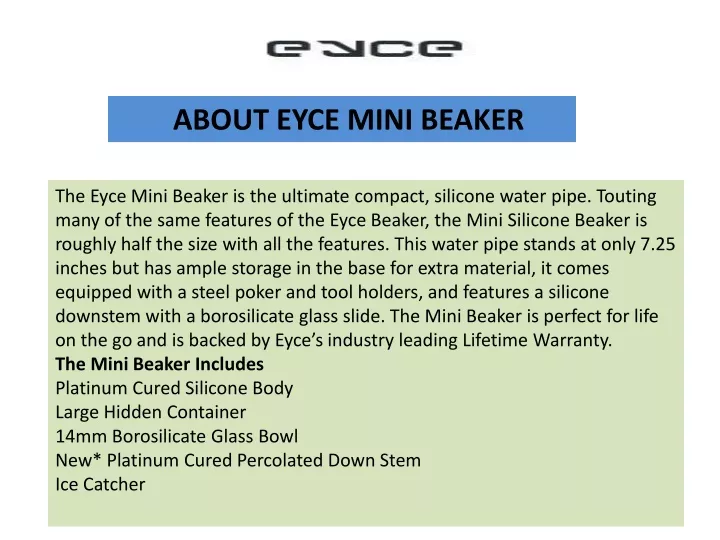 about eyce mini beaker