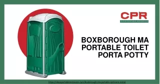 Get Expertise Rentals On Portable Toilet Porta Potty in Boxborough, MA at Clean Portable Restrooms!