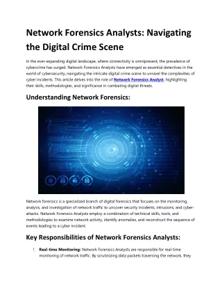 network forensics analysts navigating the digital